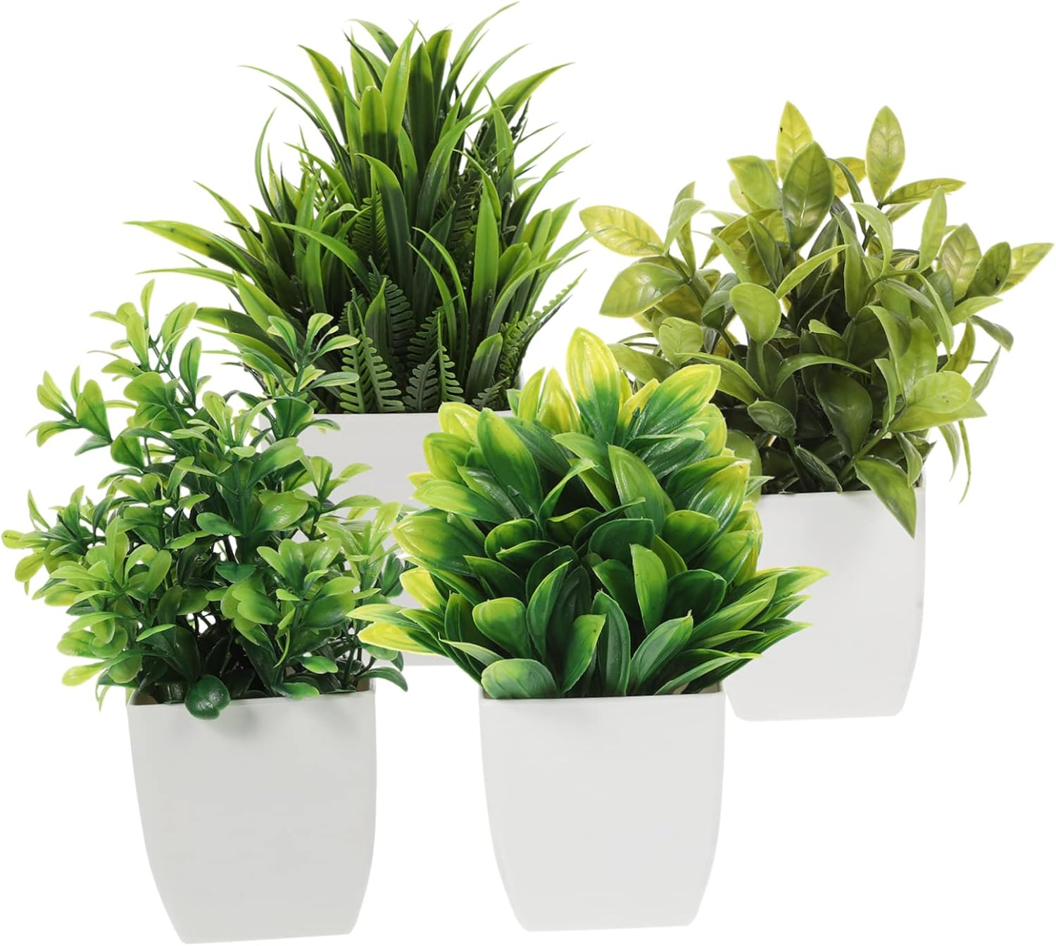 HOMSFOU Faux Potted Plants Mini Artificial Plant Desktop Decor Small Fake Plants for Office Home Indoor Table Greenery