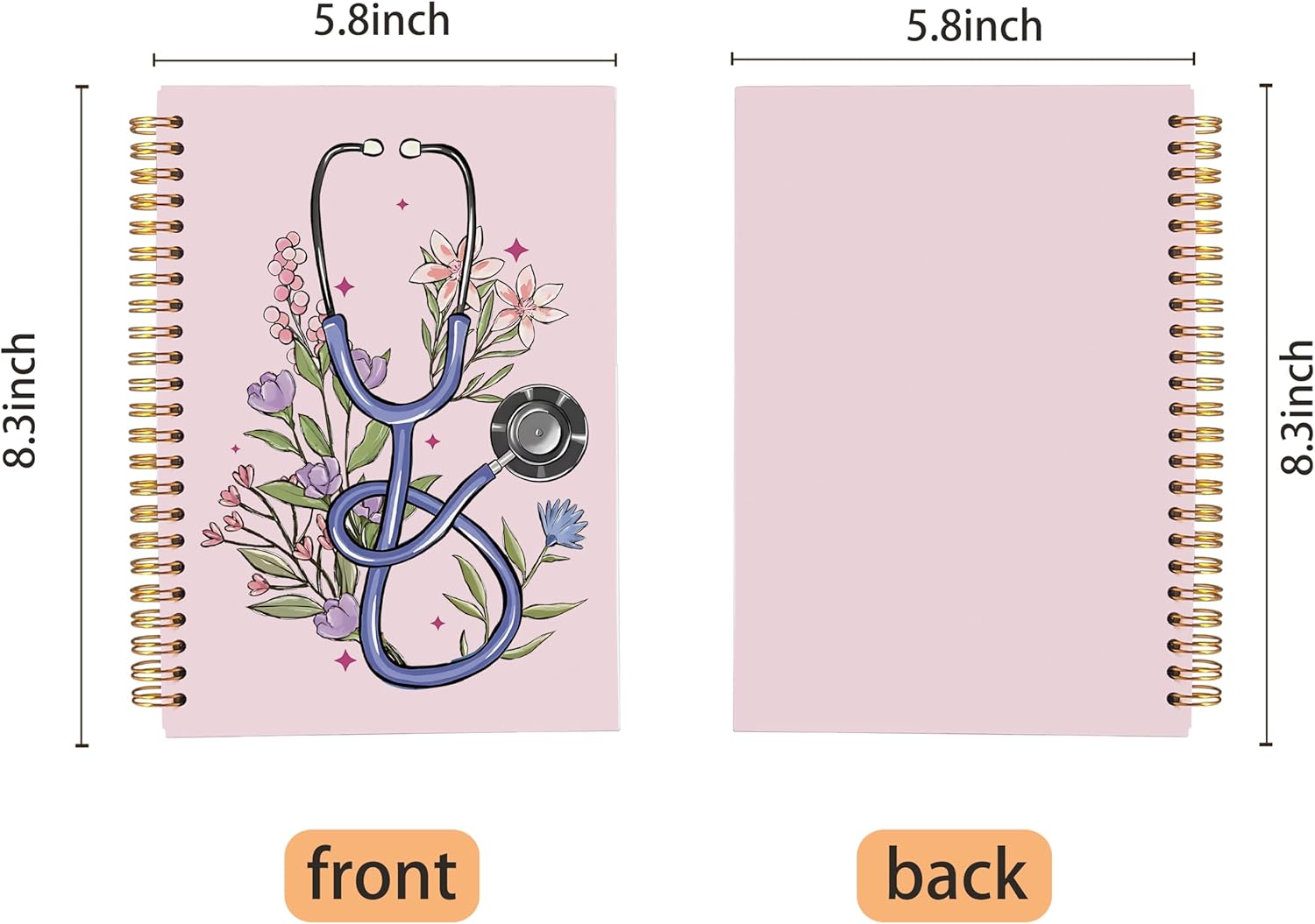 Stethoscope Medical Notebook Journal, Doctor Nurse Notebook, Medical Student Gifts, Future Nurse Gifts, Doctor Gifts for Women Men, Nurse Appreciate Gifts, Spiral Notebook 5.5x8.3 Inch - Image 5