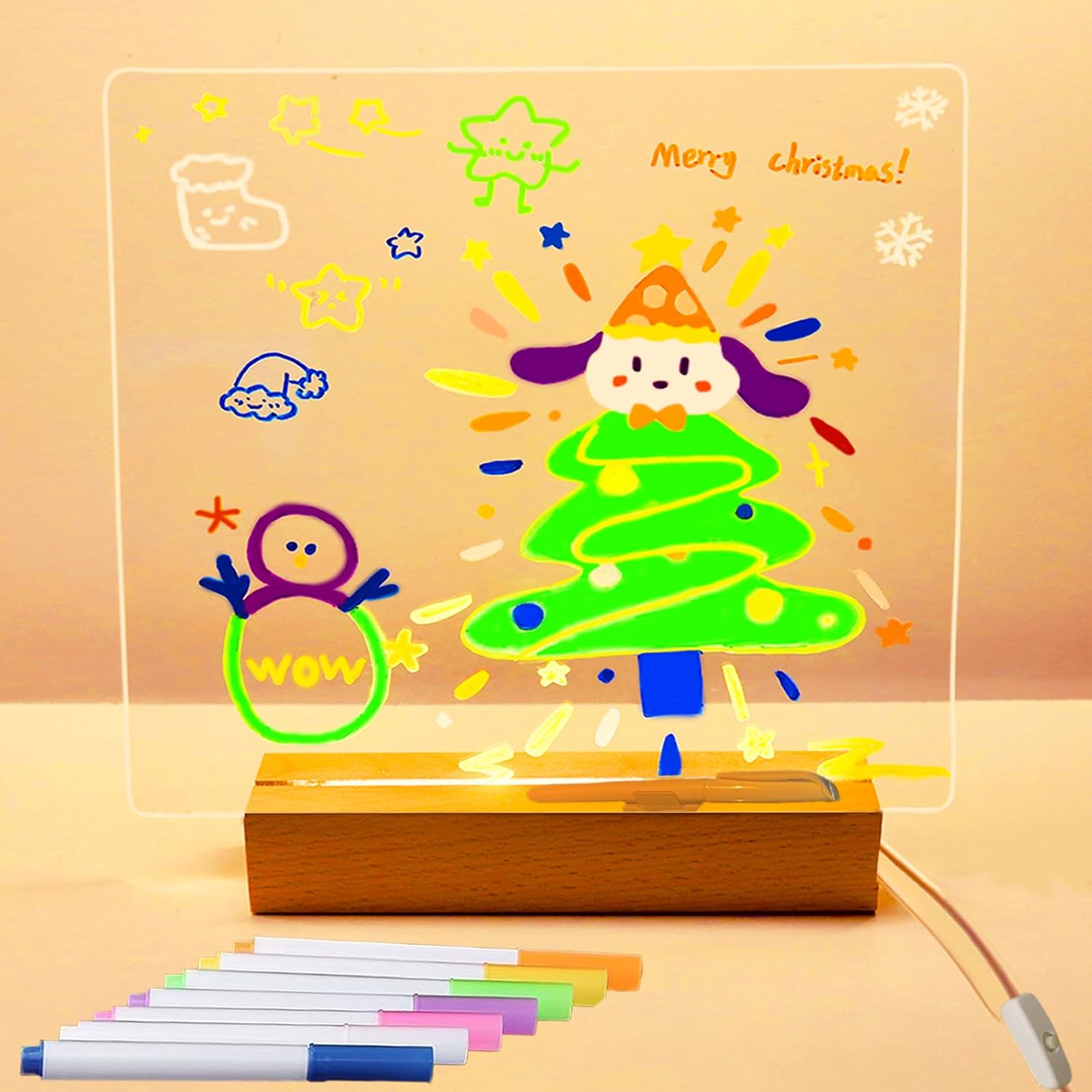 MayBud Acrylic Led Illuminated Dry Erase Board, Suitable