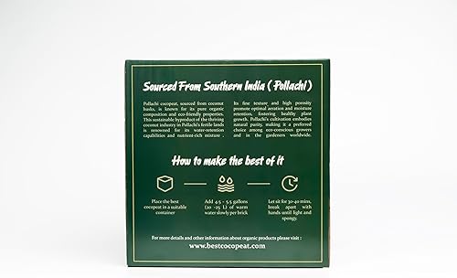 Miniatura 5 de Ladrillo de coco premium | Bloque de fibra de coco de 11 libras | Mezcla vegetal orgánica de cáscara de coco comprimida medio de cultivo | Perfecto