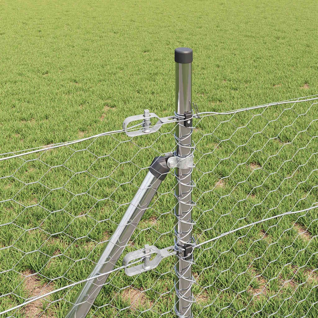 Zestaw ogrodzeń ze słupkami 10 x 0,4 m (36 mm) sześciokątna stalowa siatka druciana powlekana PVC do ogrodu zwierząt domowych i drobiu utrwalenie stal ocynkowana