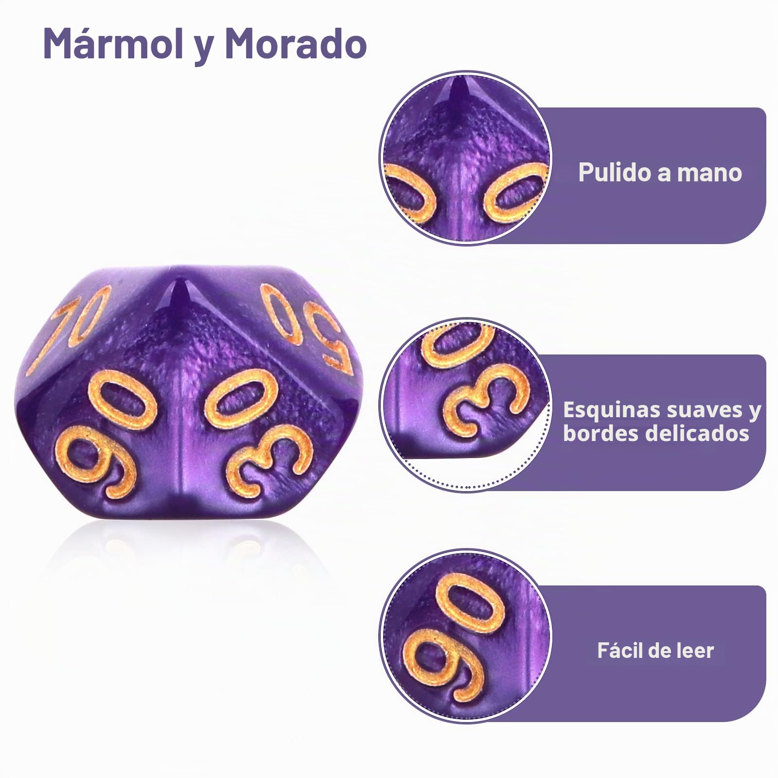 DND - Juego de dados para Dungeon and Dragons, 7 piezas de dados poliédricos de nebulosa morada, juegos de rol, juegos de mesa D&D D20 D12 D10 D8 D6 D4