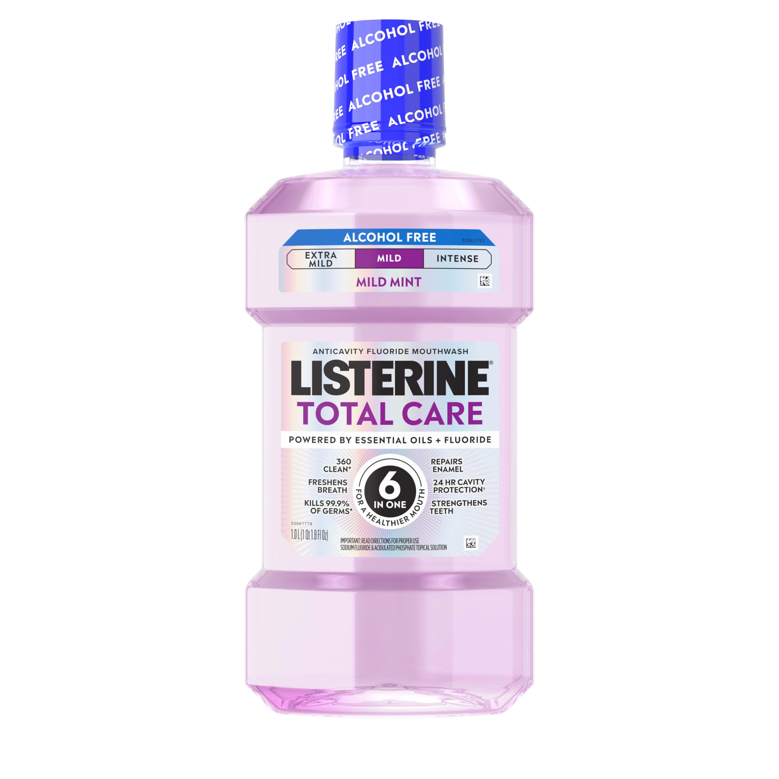 Listerine Total Care Alcohol Free Mouthwash, Mild Mint, 33.8 fl. oz/1L