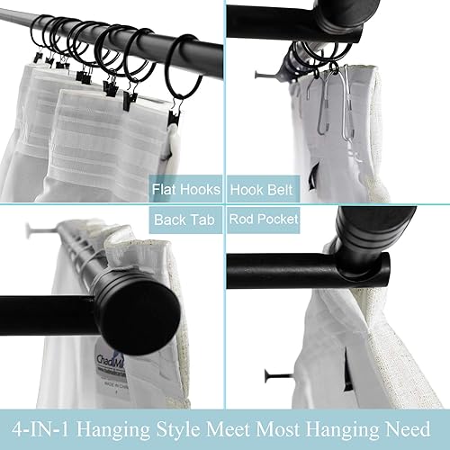 Miniatura 2 de ChadMade Cortina de lino de 50 pulgadas de ancho x 102 pulgadas de largo, panel de cortina para oscurecer la habitación, panel de cortina 4 en 1,