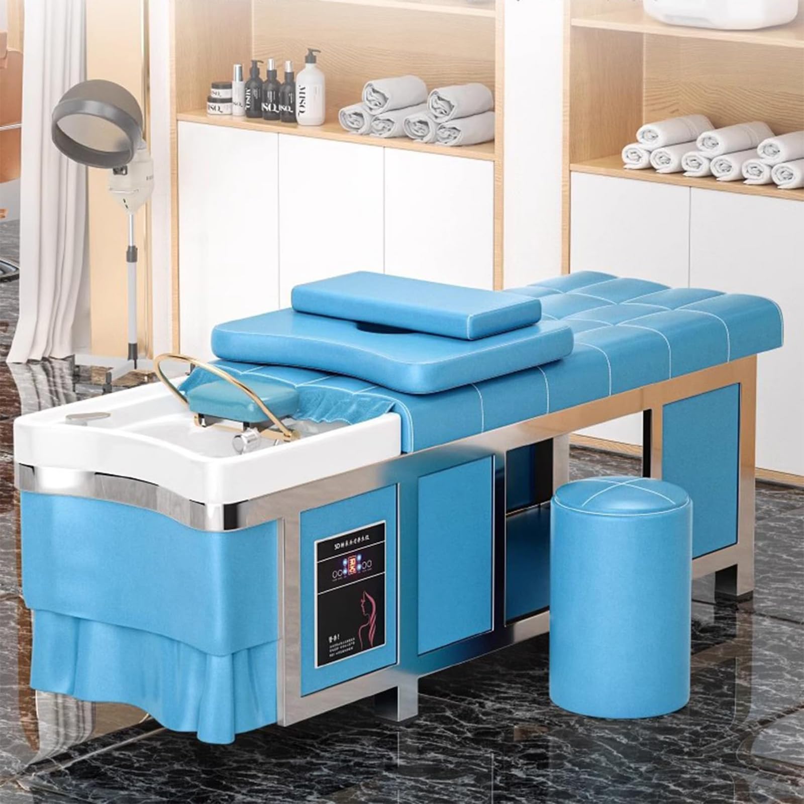 Thai Massage Bed Shampoo Water Circulation Fumigation Head Therapy Bed for Barber Salon Beauty Salon Spa
