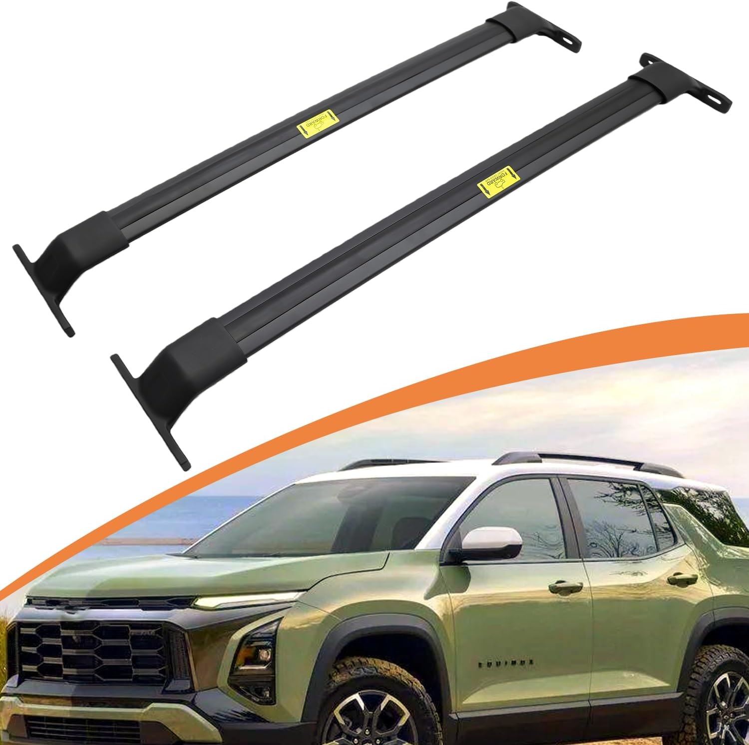 Heavy Duty Cross Bars Roof Rack for Chevy Chevrolet Equinox 2025 2026 | Universal Black Aluminum Alloy Roof Rack Crossbar | Easy No-Drill Installation, Lockable, Heavy Duty Cargo Carrier Rack