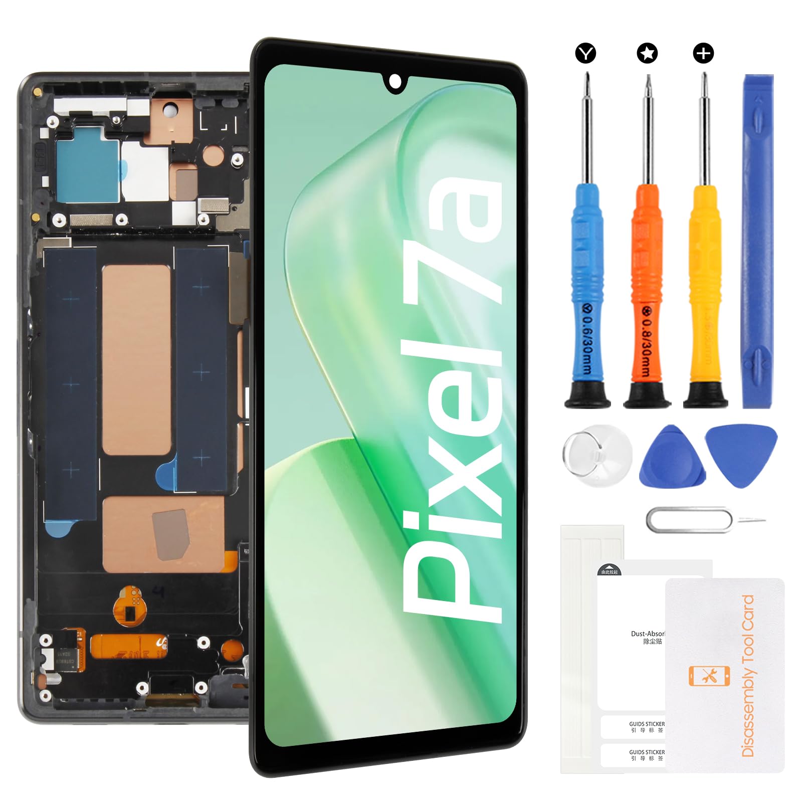 (OLED) 液晶パネル For Google Pixel 7A 画面交換修理用 6.1 インチ GWKK3, GHL1X, G0DZQ, G82U8 モデルに対応 液晶パネル ガラス スクリーン修理パーツ デジタイザ