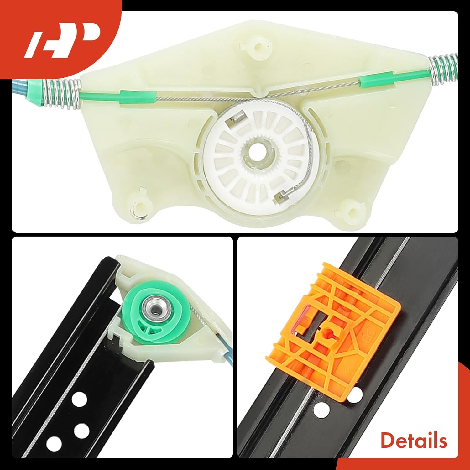 A-Premium Rear Left Driver Side Electric Power Window Regulator Without Motor Compatible with Volkswagen Touareg 2004-2010 & Porsche Cayenne 2003-2006/2008-2010