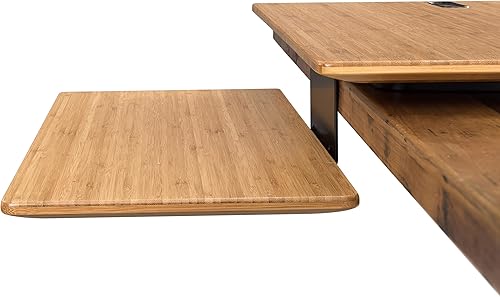 Miniatura 3 de Uplift Desk - Convertidor eléctrico de escritorio E7, base blanca, superficie de trabajo de madera de caucho natural (monitor dual)