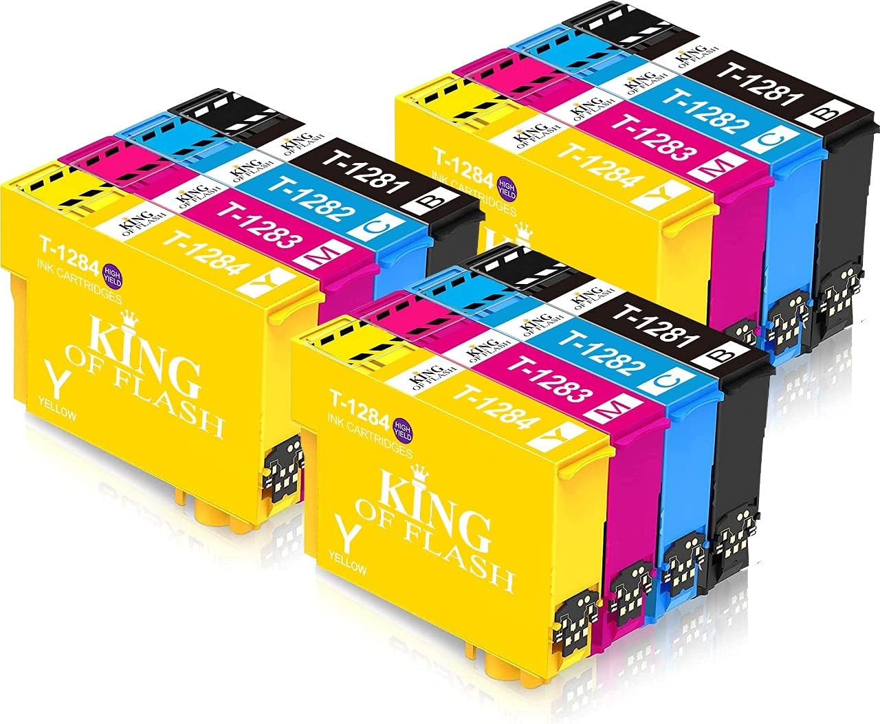 – 3 Sets of 4 Compatible Printer Ink Cartridges For T1285-3 x Cyan, 3 x Magenta, 3 x Yellow, 3 x Black S22,SX125, SX130, SX445, SX420W, SX425W, OFFICE BX305F, BX305FW