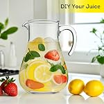 Lily's Home 98oz Pitcher en plastique anti-éclaboussures avec poignée, carafe de grande capacité pour l'intérieur & Fêtes en plein air, idéal pour le thé glacé, le citronade, le jus et l'eau froide
