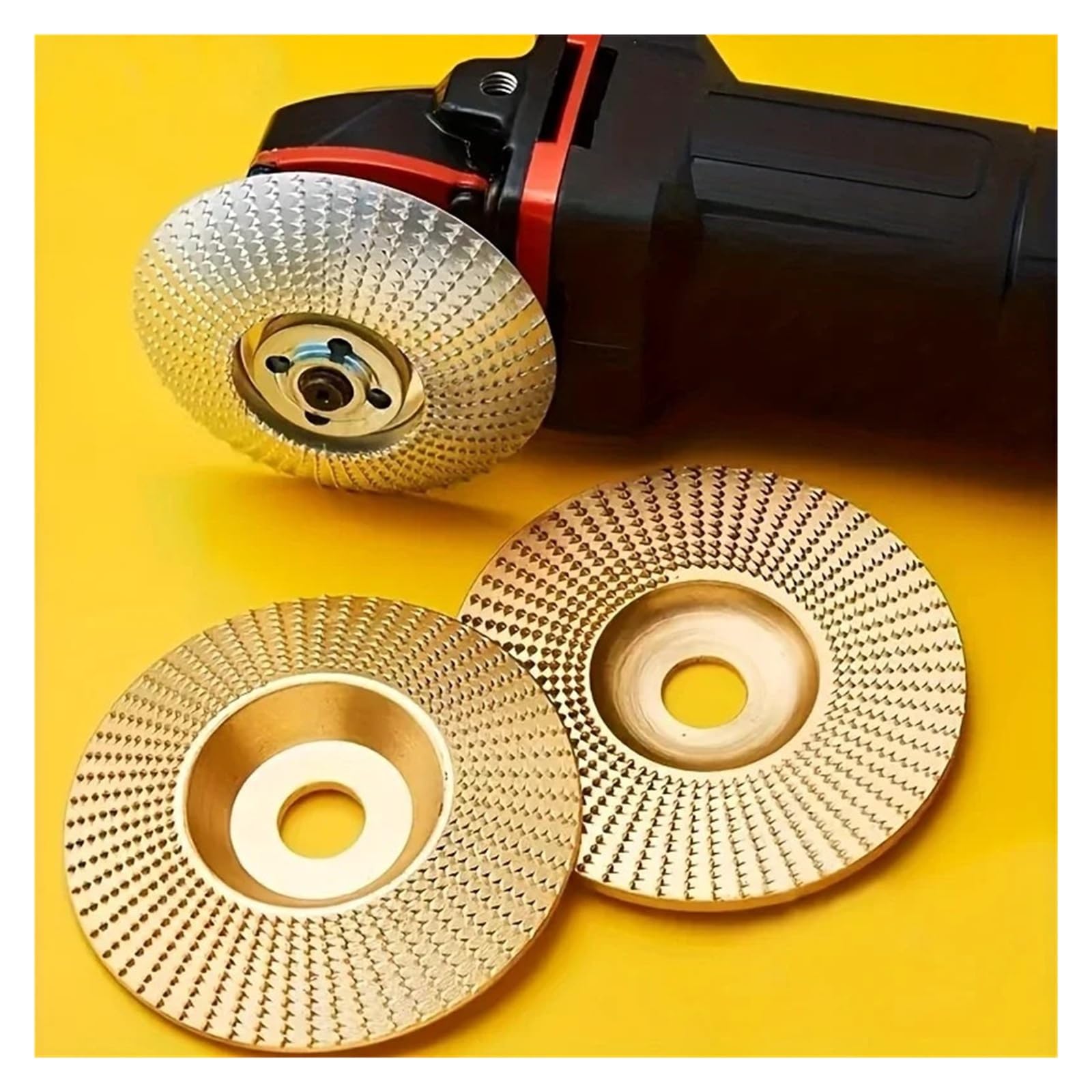 100 mm 3-częściowy zestaw do szlifowania drewna, 16 mm Bore Curved Bevel Design for Angle Grinder, Wood Cutting Engraving & Polishing Tools