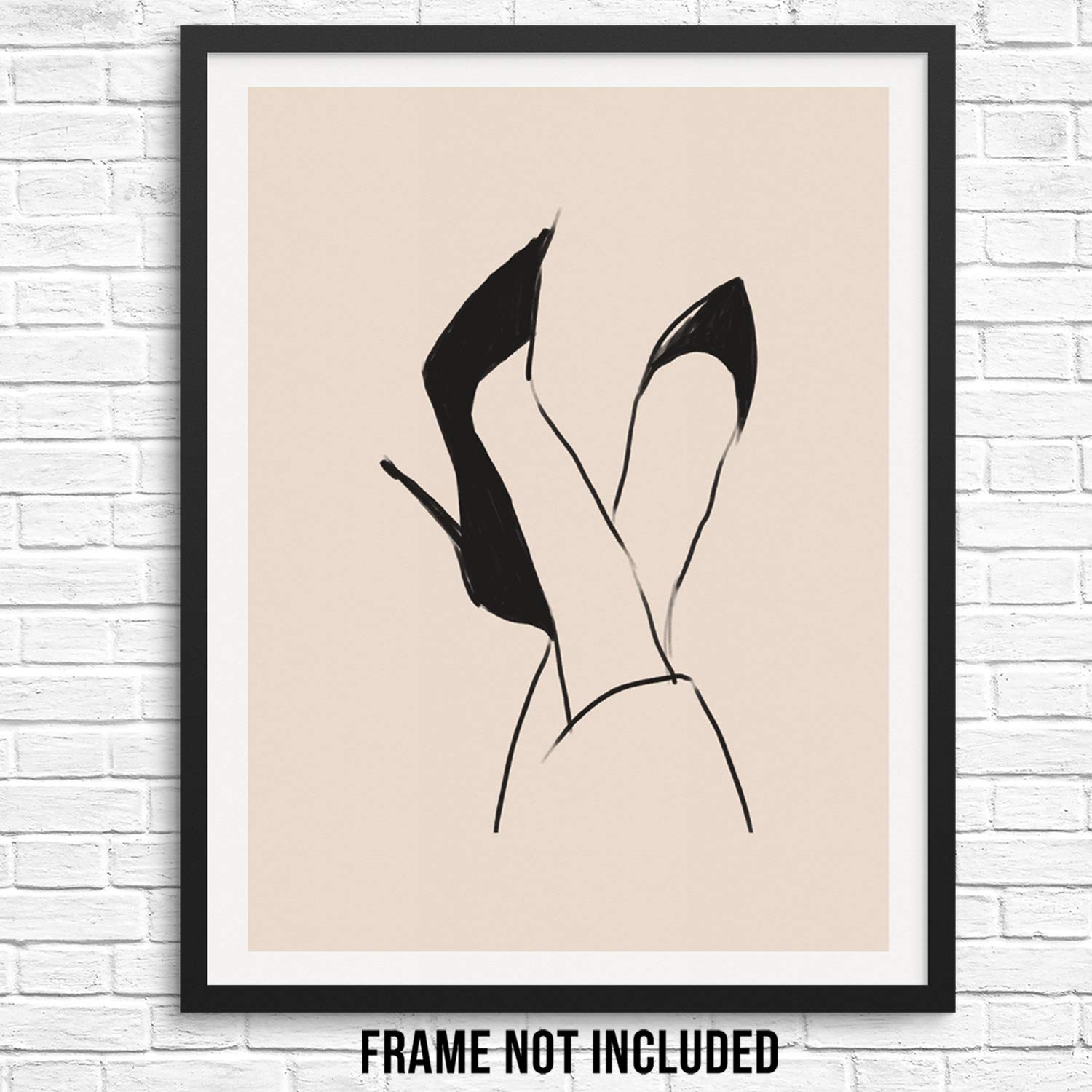 Buy Sincerely, Not Minimalist Line Drawing Art Print Black High Heels