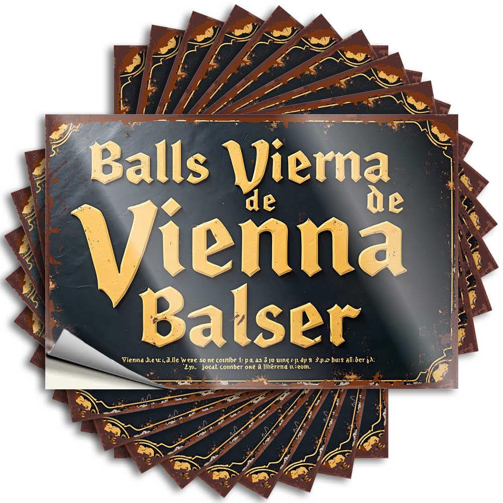 Fzfn Men's Colour Vintage Vienna Balls By Balser: A Timeless Delight Tall Stickers | Rustic Waterproof Vinyl Helmet Billiard Removable Decal Peel Stick(12X18cm)