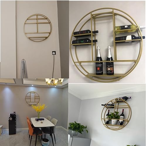 Miniatura 7 de Estante colgante para copas de vino montado en la pared, Estante para copas de vino para barra de cocina, soporte de exhibición redondo de la taza