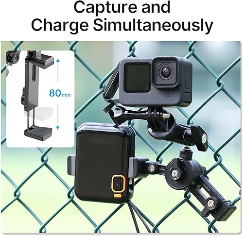 Miniatura 5 de jusmo CM010 - Kit de montaje de cambiador de juego de montaje para teléfono celular GoPro, iPhone, AKASO, DJI Osmo Action, Insta360, Mevo Start para