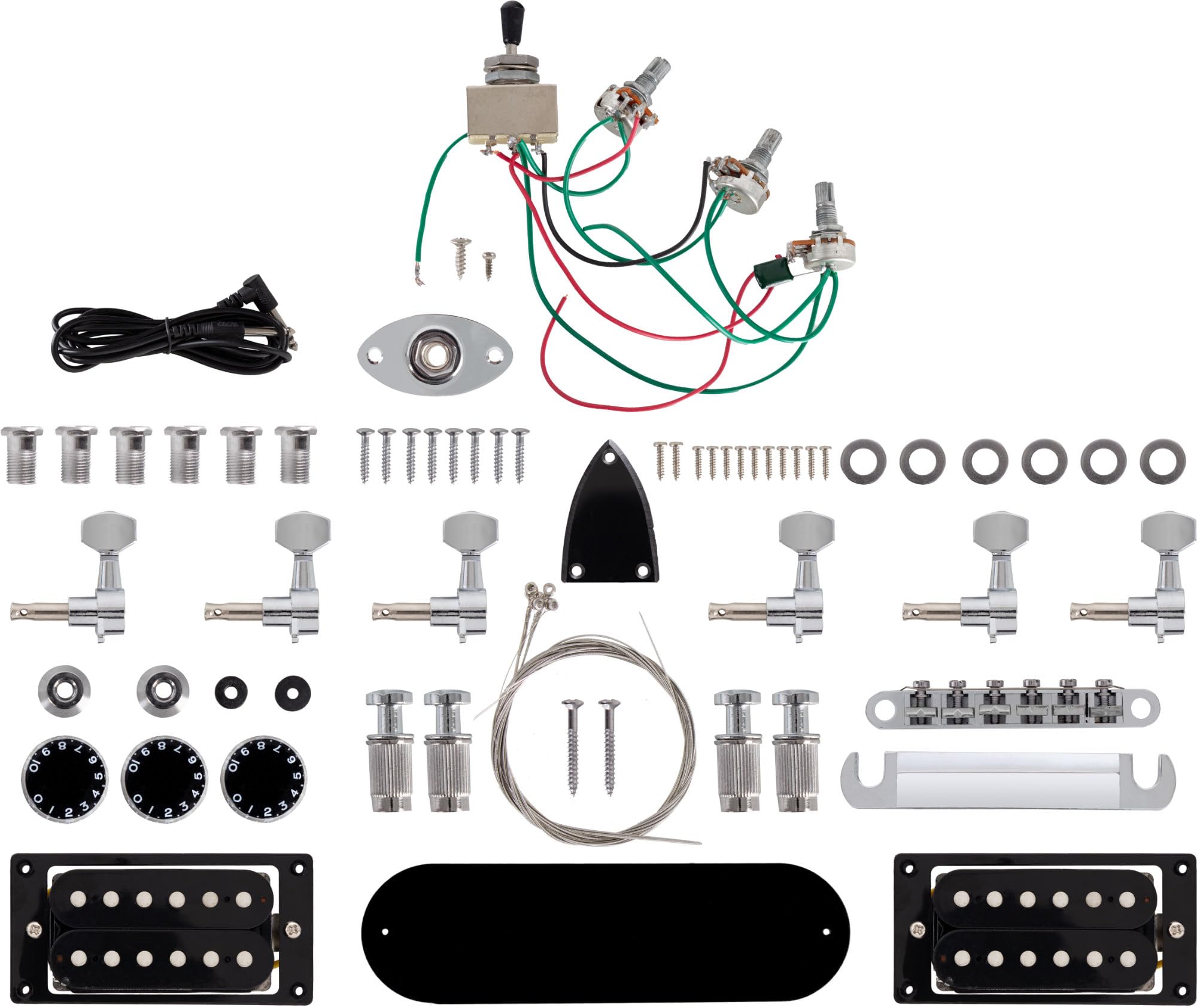 Kit Rocktile per Chitarra Elettrica FV-Style, Corpo: mogano, 22 tasti | "Do-it-yourself" kit per chitarra elettrica, Manico: mogano da incollare, Tastiera: palissandro, Pickup: 2x Humbucker, 3 kg