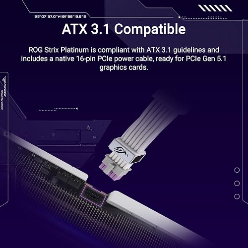 ASUS ROG Strix 1000W Platinum White Edition (80 Plus and Cybenetics Platinum, Fully Modular ATX, ATX 3.1, PCIe 5.1, GaN MOSFET, GPU-First IVS, ROG Equalizer 12V-2x6, 10 years) - 7