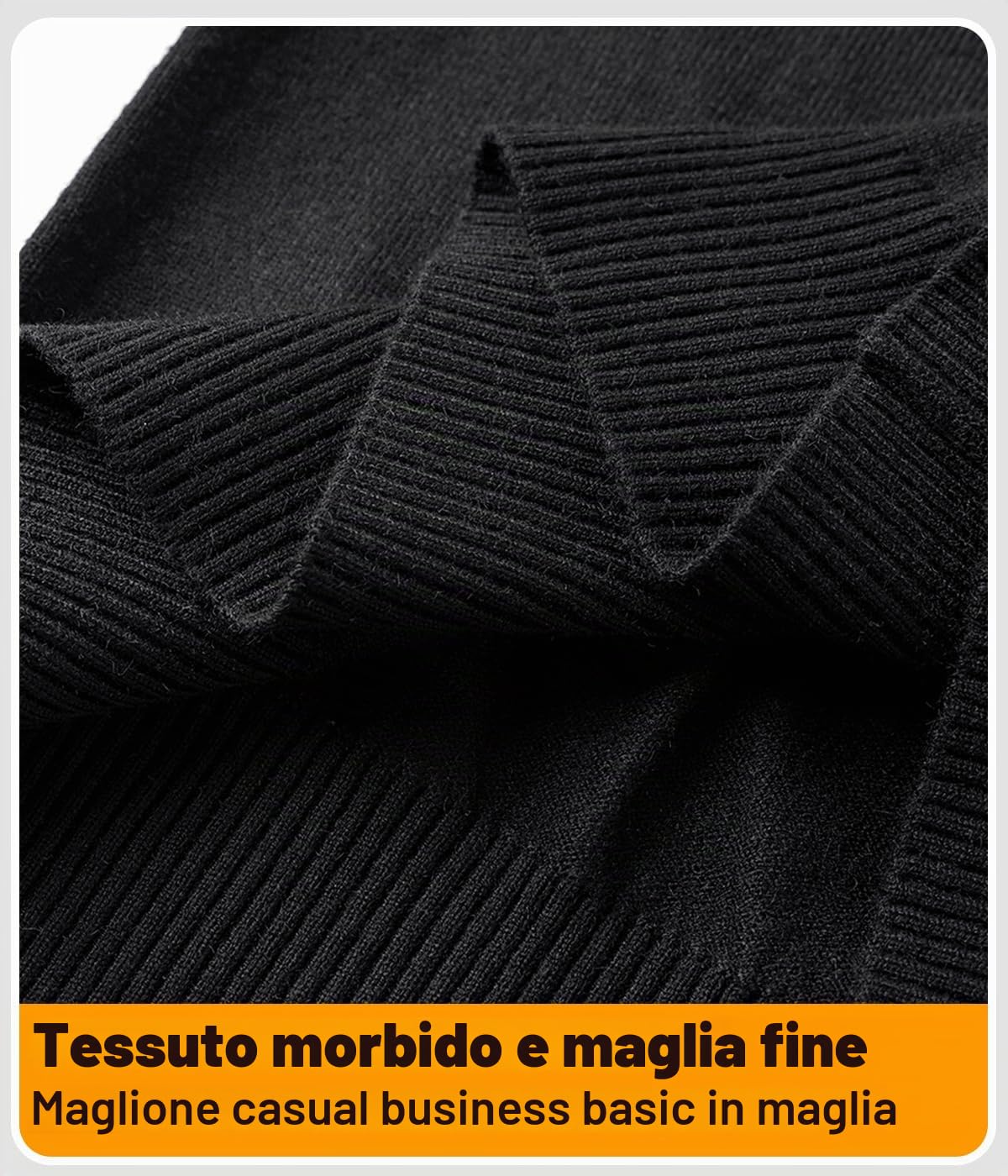 Maglione Uomo Collo a V Felpa a Maglia a Maniche Lunghe in Maglioncino con Collo Camicia Basic Lavorato Pullover Sweatshirt