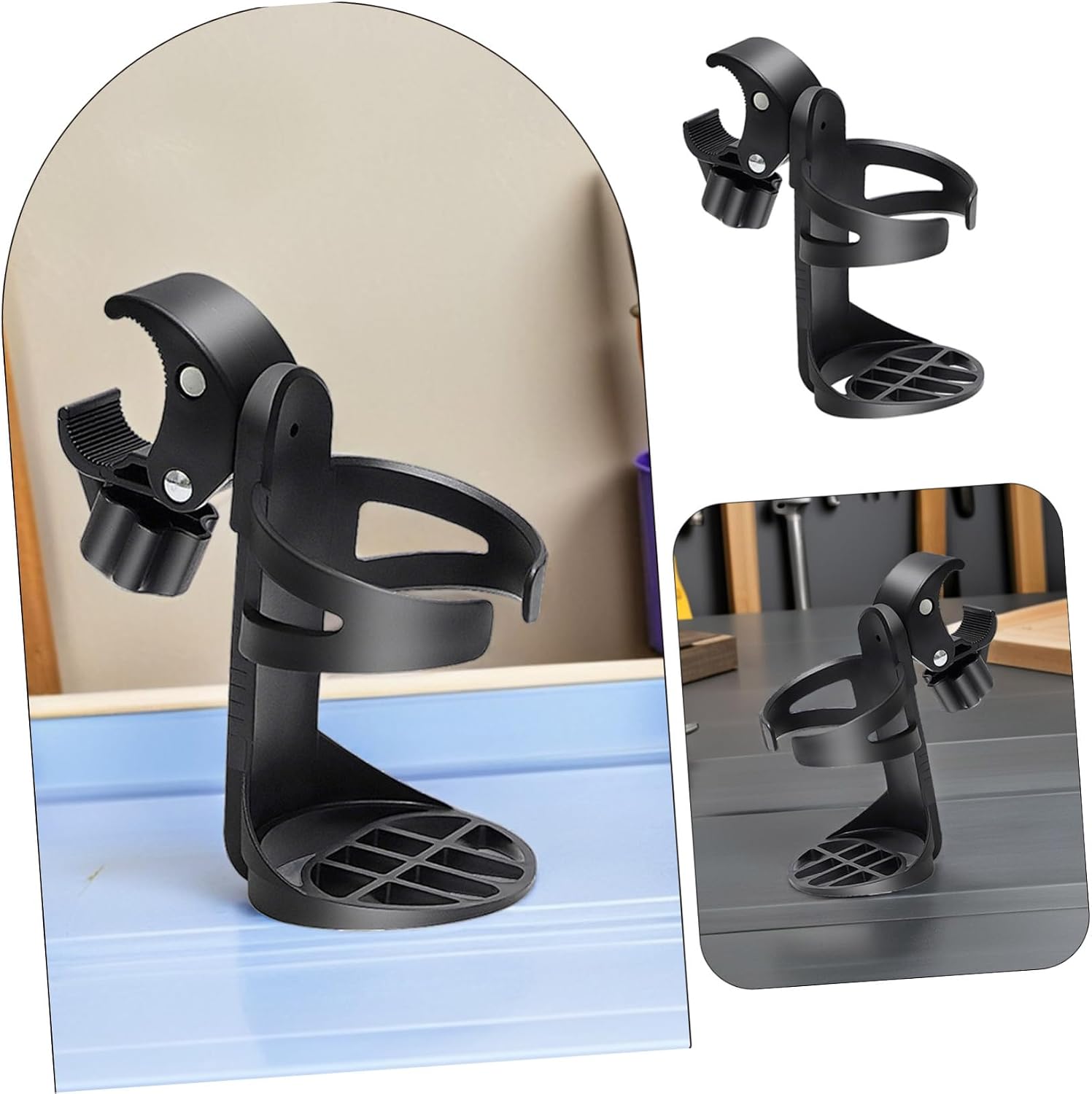 Universal Cup Holder for Rollator Walker and Wheelchair, Sturdy Drink Holder Attachment with Flexible Tabs, Easy Installation for Outdoor and Daily Use