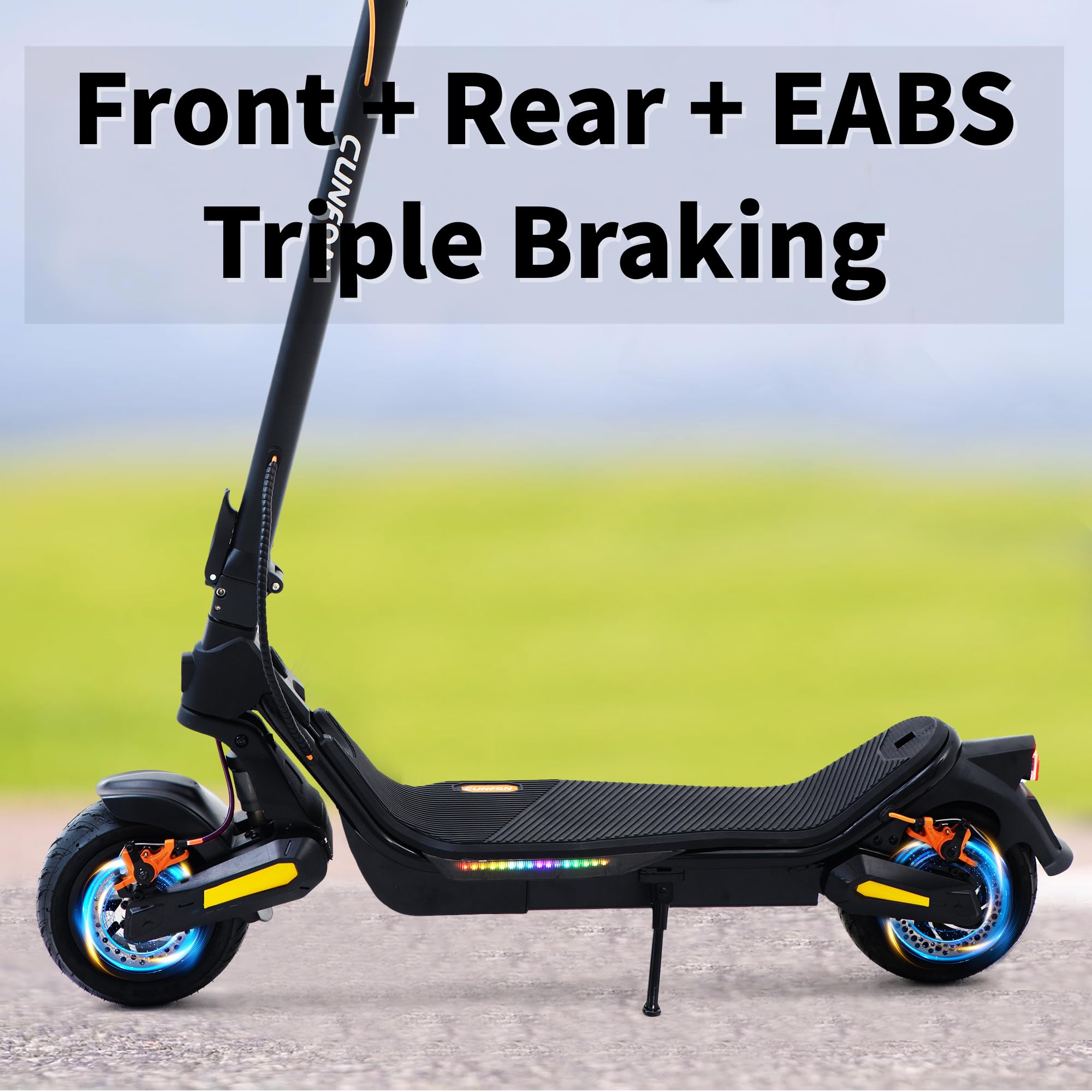 Trottinette Electrique Adulte, Moteur 1000W, Autonomie 45-55KM, Batterie 13 Ah, 9.5" Tout Terrain Trotinette Electrique Pliable, Double Amortisseurs, Double Frein, avec App