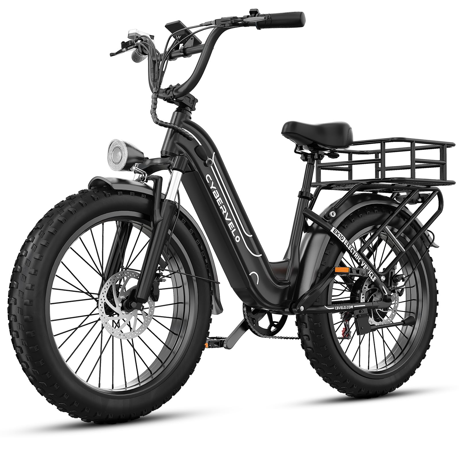 Cybervelo 750W Peak Electric Bike for Adults,up 80 Miles Removable Battery Ebike, 26" Electric E Bike with 7-Speed,Adult Electric Bicycles for Commute Beach Snow Womens/Man All Terrain