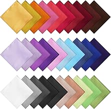 EEEKit Men's Handkerchiefs, Pack of 30 Pocket Squares for Suits, Plain Handkerchief Set in Various Colours for Wedding Parties, 22 x 22 cm