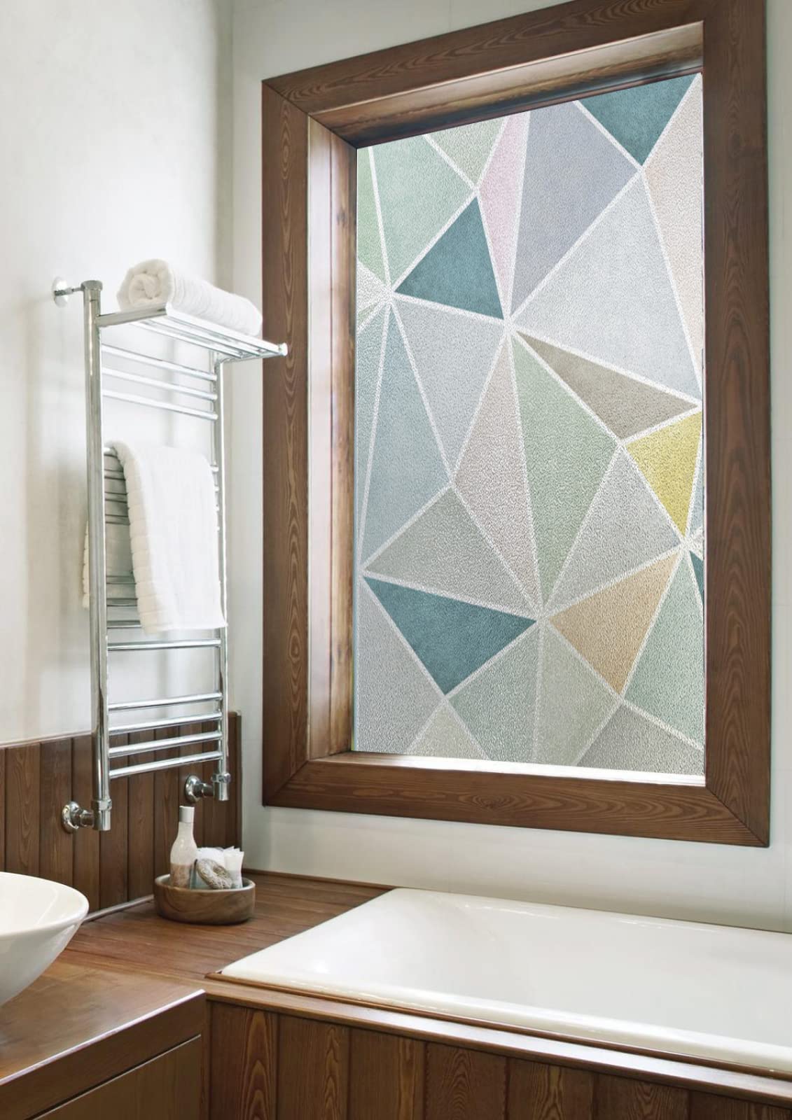 Pellicola per finestre Pellicola Privacy Foglie di piante colorate Finestre Vetri-Autoadesive Pellicola Privacy per Finestre Anti-UV per Soggiorno Cucina Home Office 44,5x200 cm
