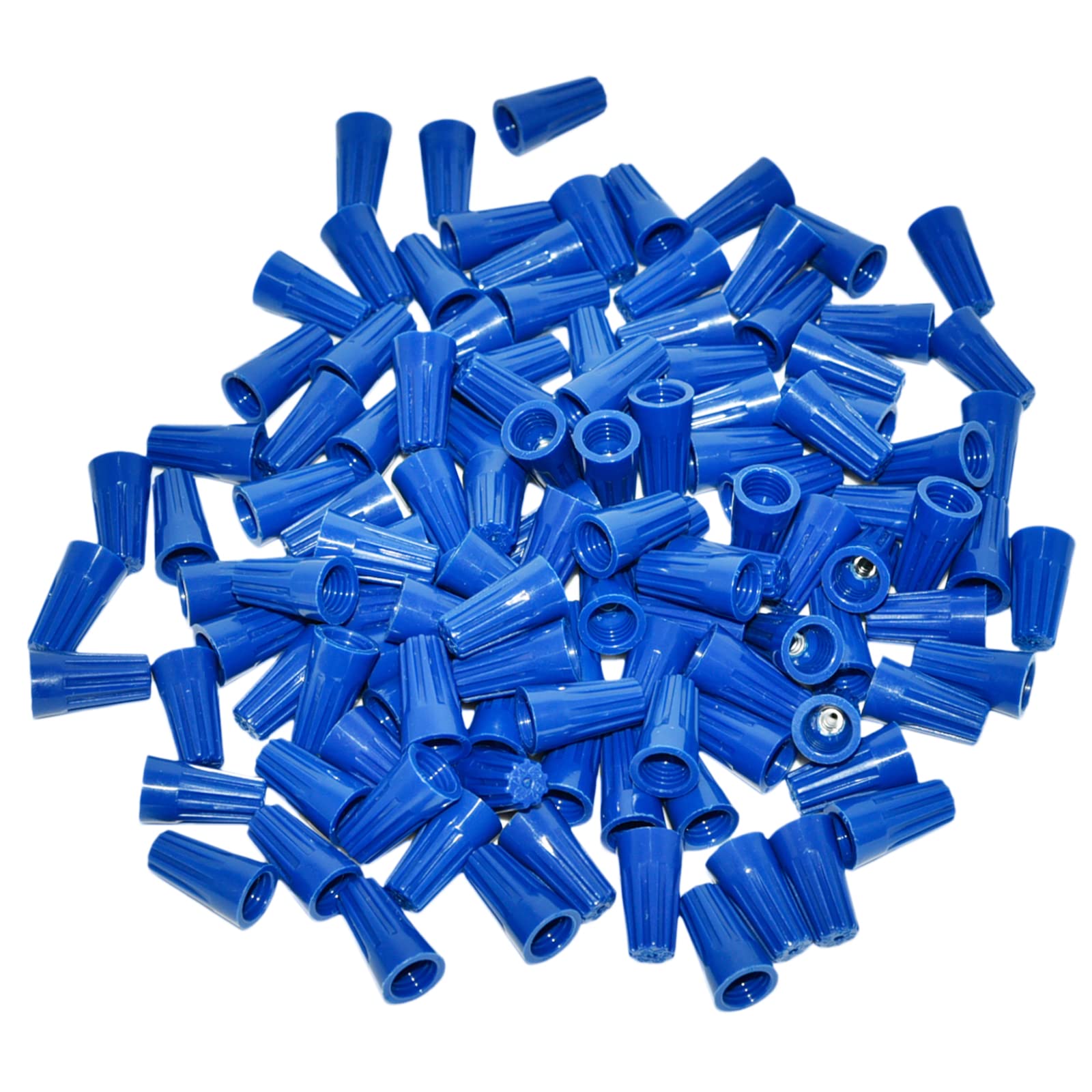 Eagles 100Pcs Twist on Wire Connectors - Blue #20 - #18 AWG Wire Cap Bulk with Spring Inserted, Easy Screw on Electrical Caps