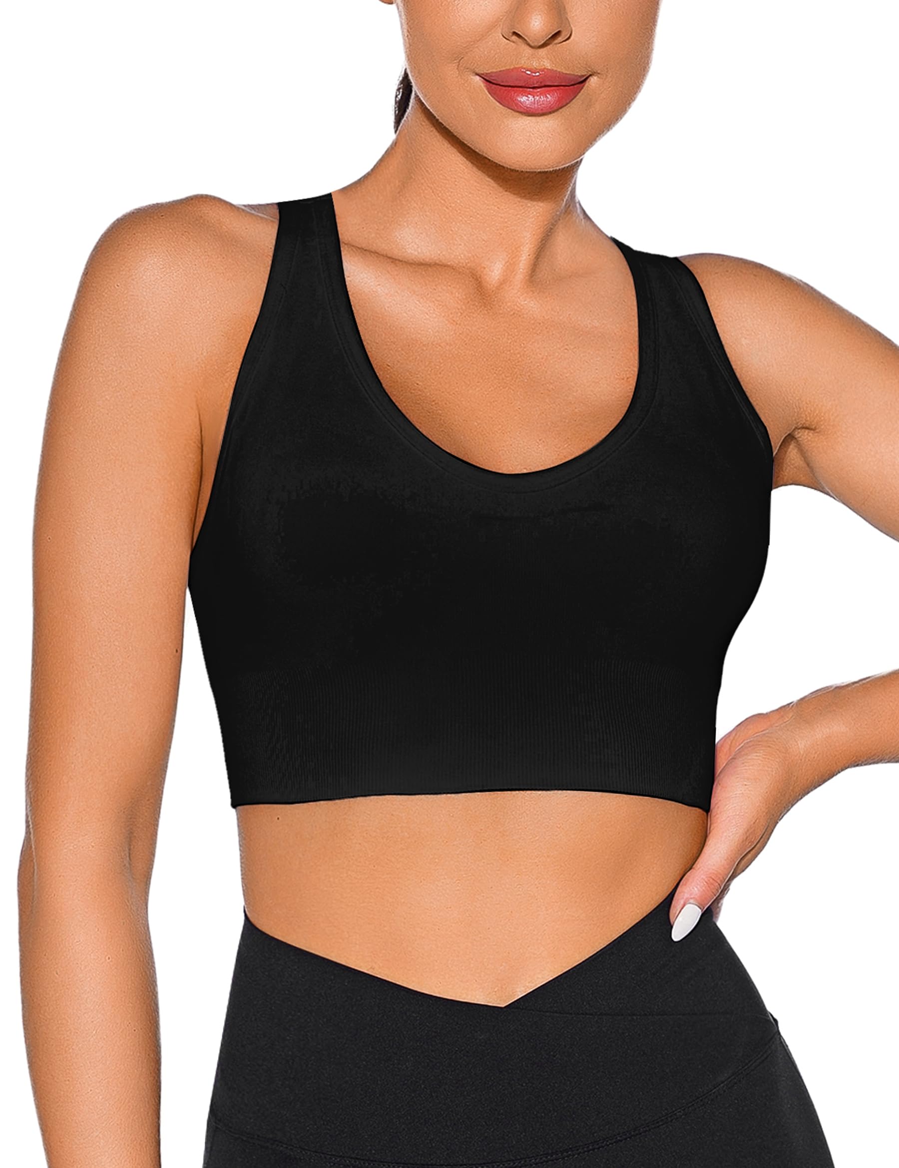 Uniexcosm Reggiseno Sportivo da Donna Cotone Senza Ferretti Reggiseni Sportivo Yoga Imbottito Reggiseno Sportivo Senza Ferretto