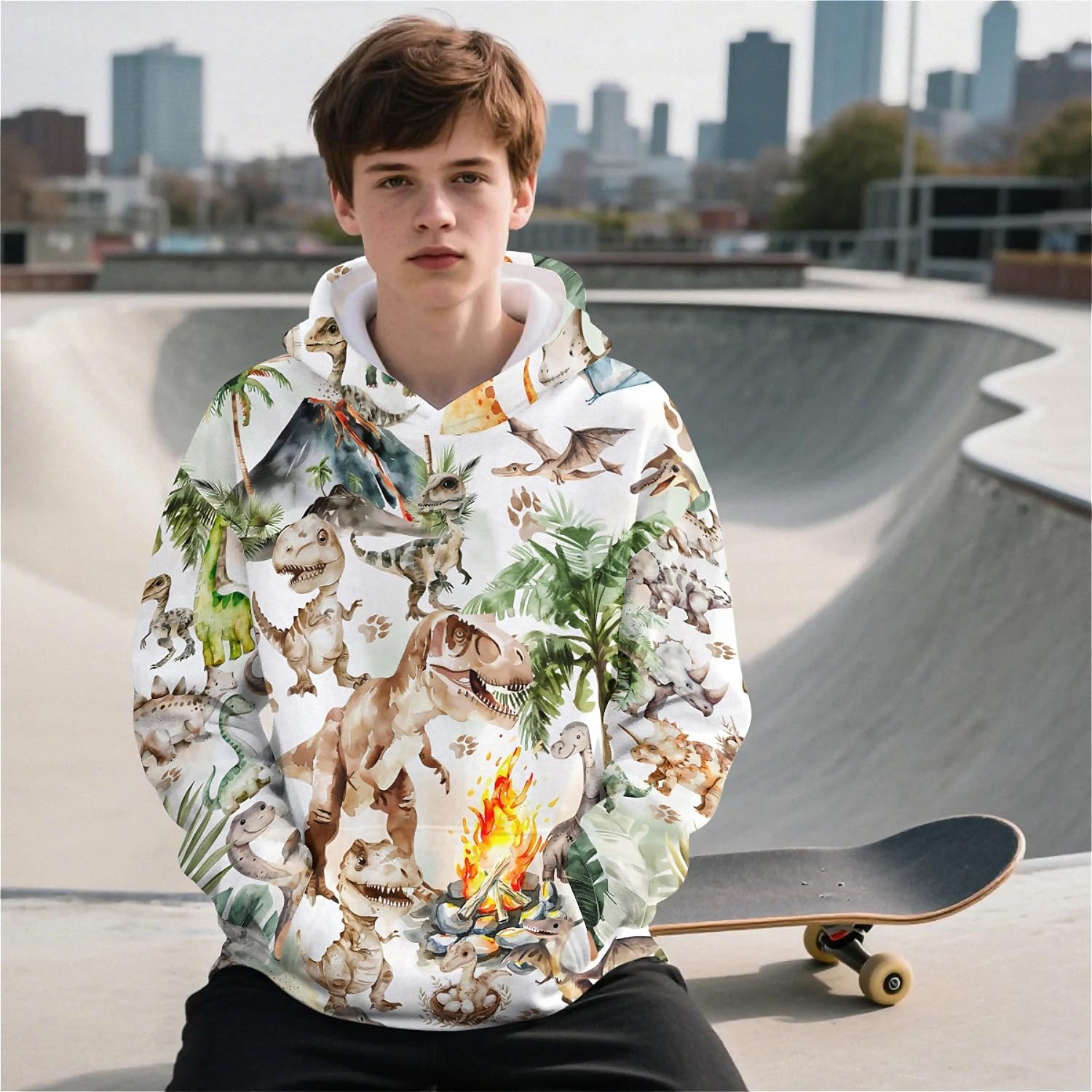 Unisex Hoodies for Boys Girls, 3D Printed Hooded Sweatshirts Graphic Pullover Hoodie With Pocket 6-16Y - Image 3