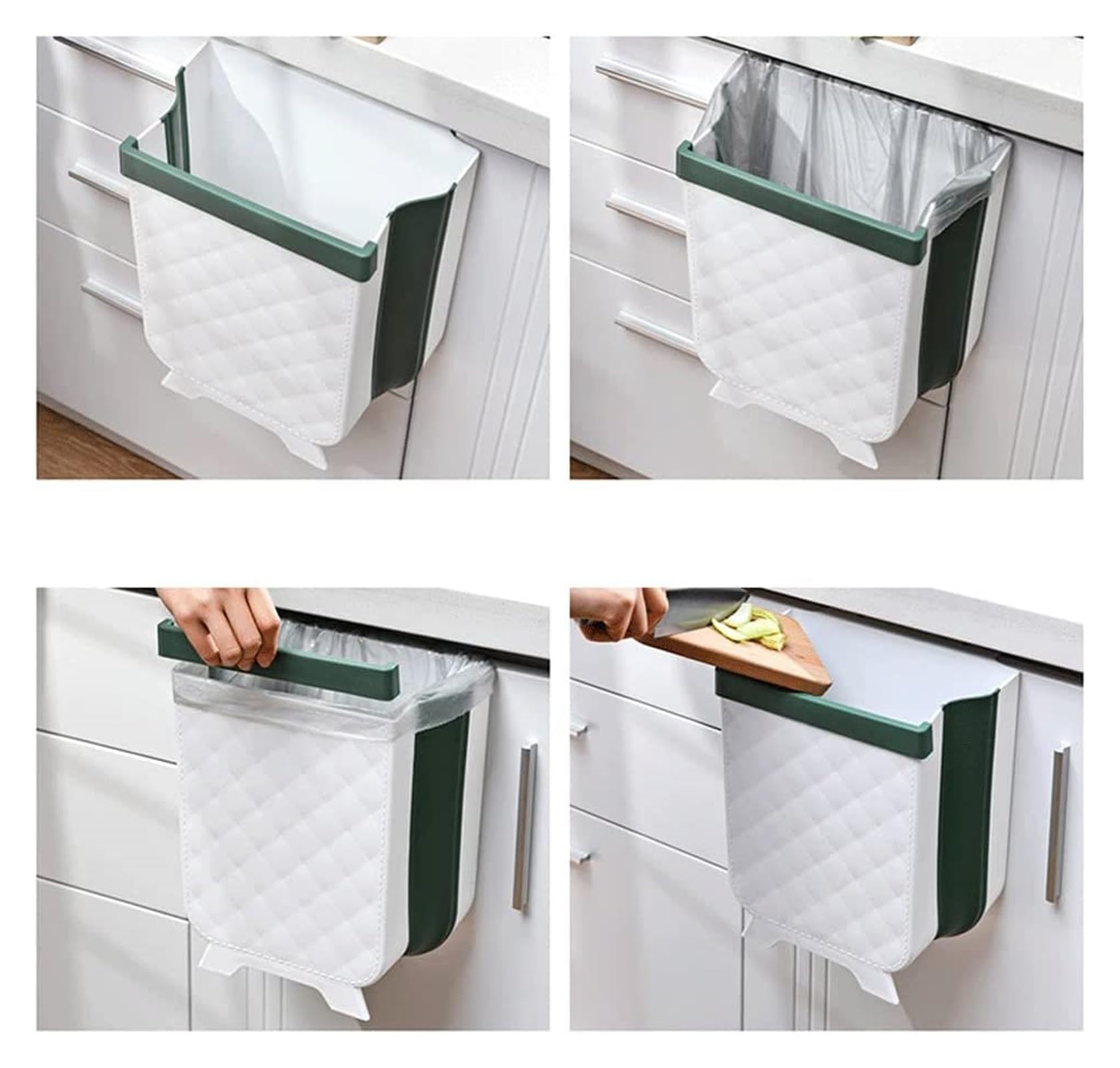 Küchenabfalleimer Hängender Mülleimer, zusammenklappbarer Mülleimer for die Küchenschranktür im Schrank, Mülleimer unter der Waschbeckentür Mülleimer(Grey)