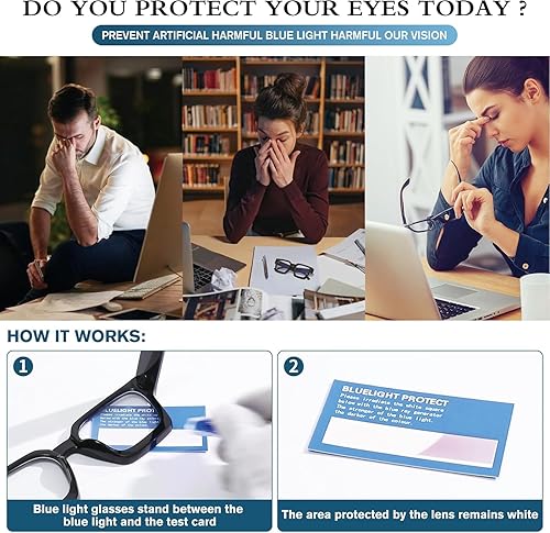 Miniatura 9 de gentlemaker Gafas de luz azul de gran tamaño para mujer, marco cuadrado grueso, elegantes gafas sin receta