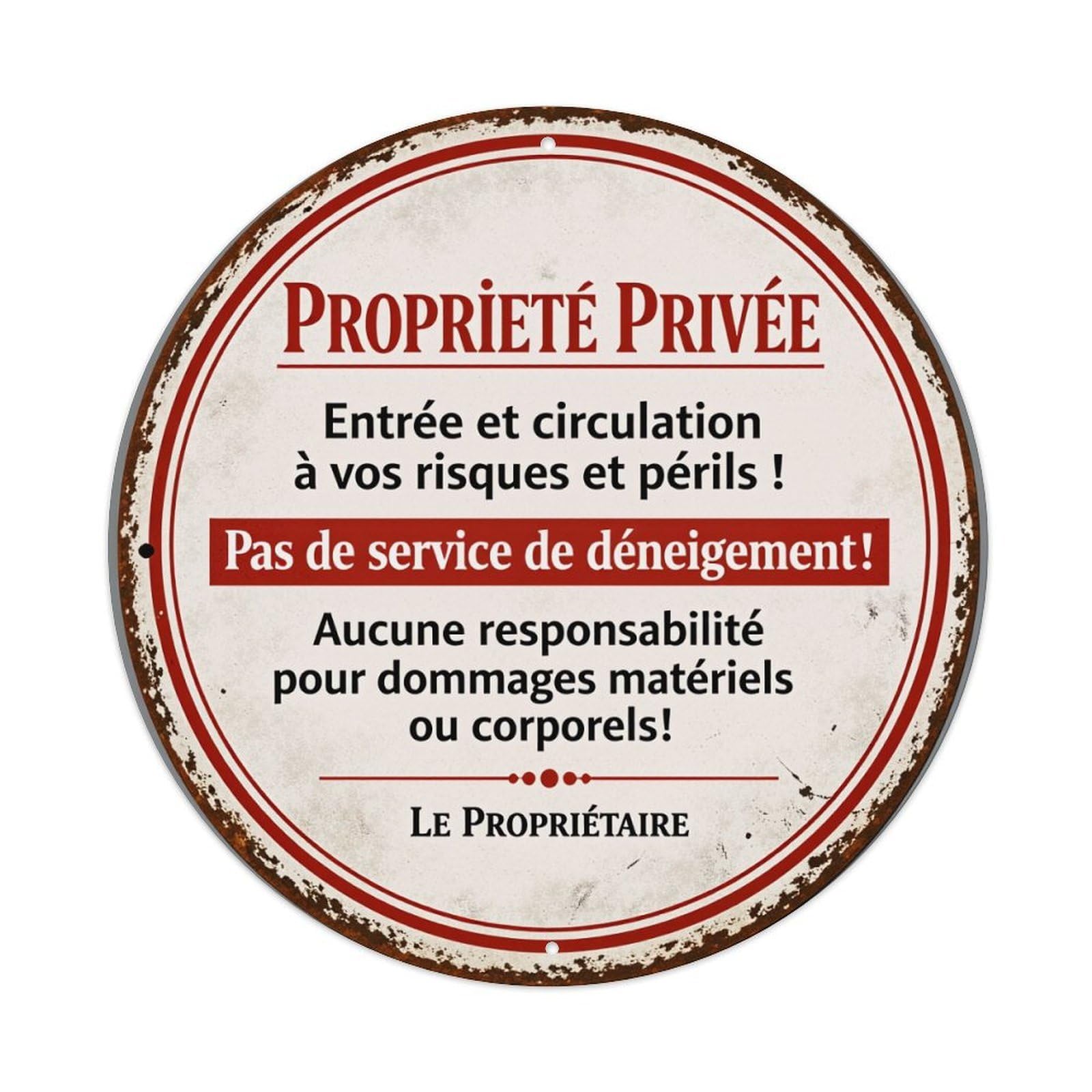 Private Property No Entry Circulation Risks Round Tin Sign Vintage Style Metal Sign Home Bar Garden Wall Plaque Decor Metal Poster 8x8 Inch