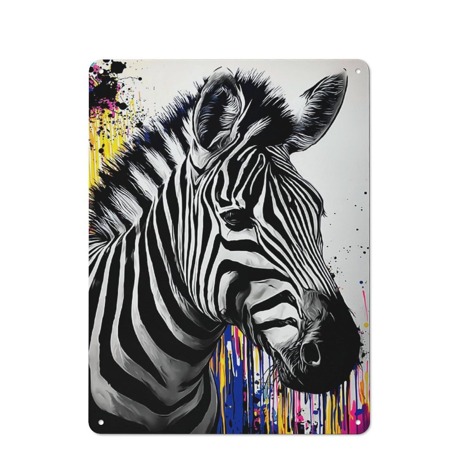 Junmoney Abstract Zebra Artwork Vintage Tin Sign 40X30cm With For Living Room Or Hallway, For Living Room Decor Lovers
