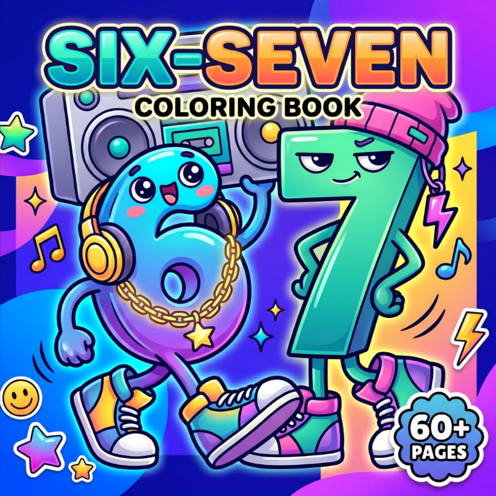 Six-Seven Coloring Book: 67 IYKYK Fun For Kids, Tweens, Teens, And Adults Who Love Trendy Viral Number Art