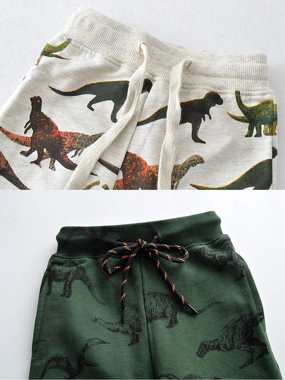 Toddler Baby Boy's Cartoon Print Dinosaur Car Animal Cotton Pants Drawstring Elastic Sweatpant(2-Pack 3-Pack) - Image 3