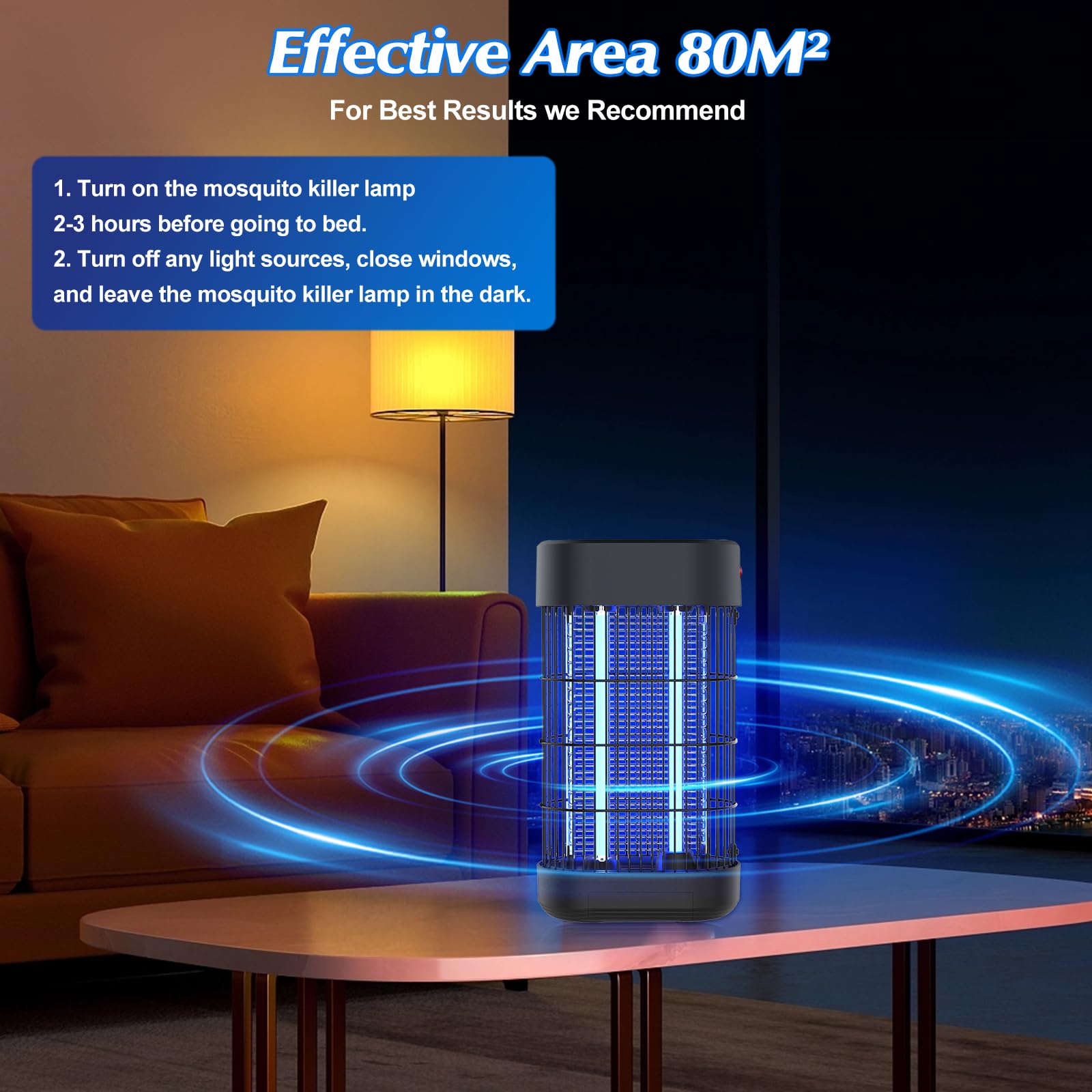 Lampara Antimosquitos Electrico 18W, Luz UV Matainsectos Eléctrico No Tóxico Matamoscas para Interiores Trampa para Mosquitos para Dormitorio Cocina Patio