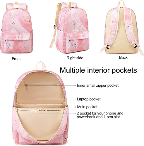 Miniatura 3 de BTOOP Mochilas escolares para adolescentes y niñas, mochila de lona ligera, juego de mochila escolar