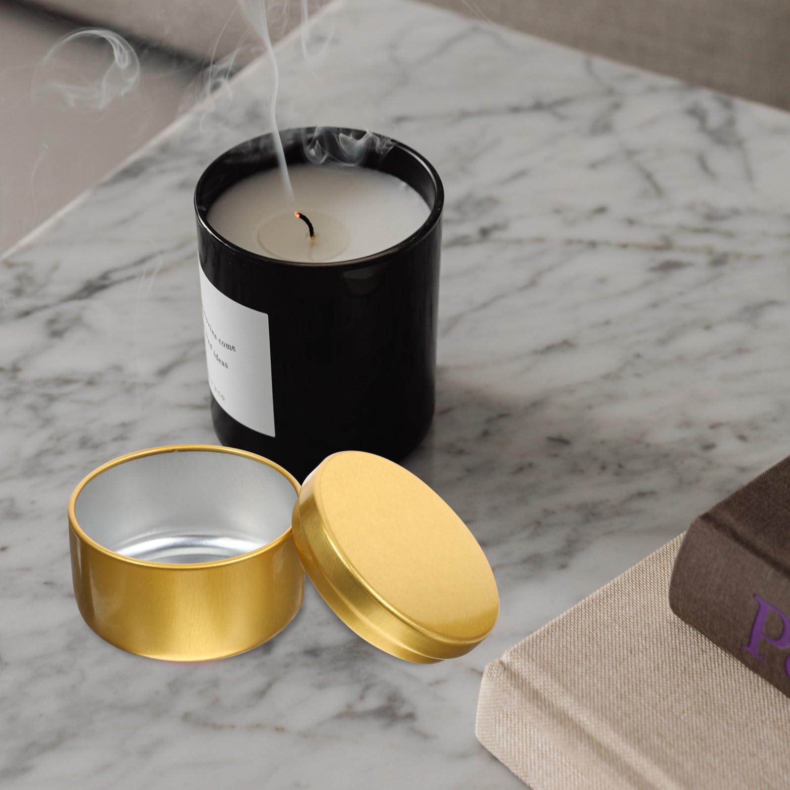 Barattoli Rotondi e Conservare Piccoli Oggetti Artigianali da 50ml in Alluminio Set di 24 per Profumare Casa per Contenitori Candele Fai da Te