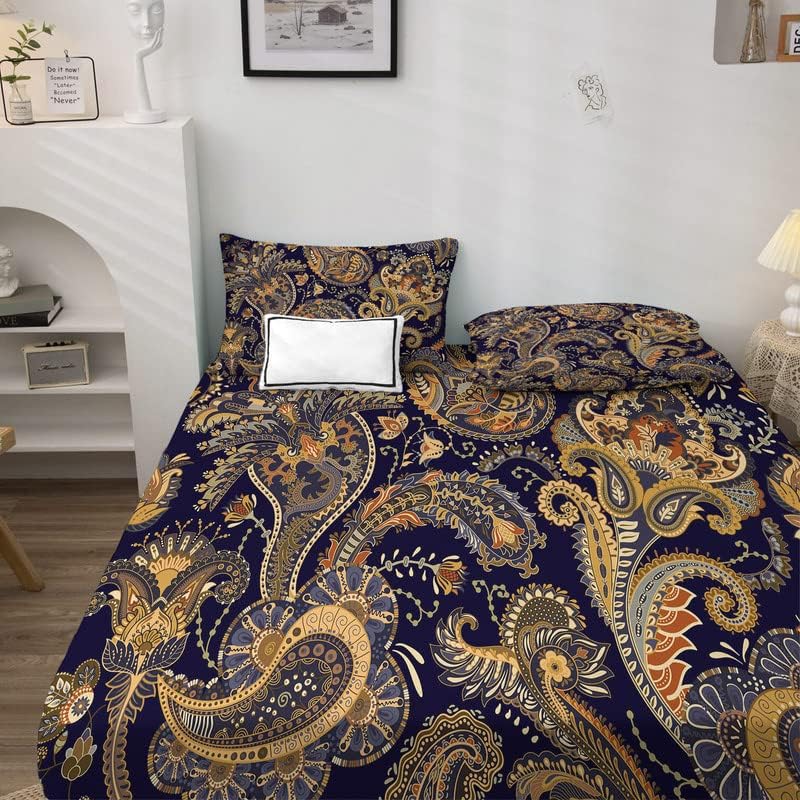 Miniatura 3 de zcsm Juego de sábanas tamaño Queen con estampado floral de cachemira, microfibra suave y bolsillo profundo, sábanas y fundas de almohada estampadas