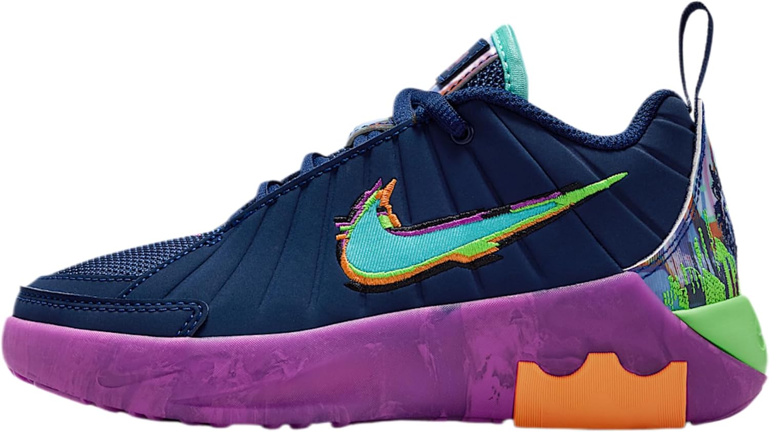 Lebron Witness 9 Little Kids' Basketball Shoes (Blue Void/Vivid Purple/Green Strike/Bleached Turquoise)
