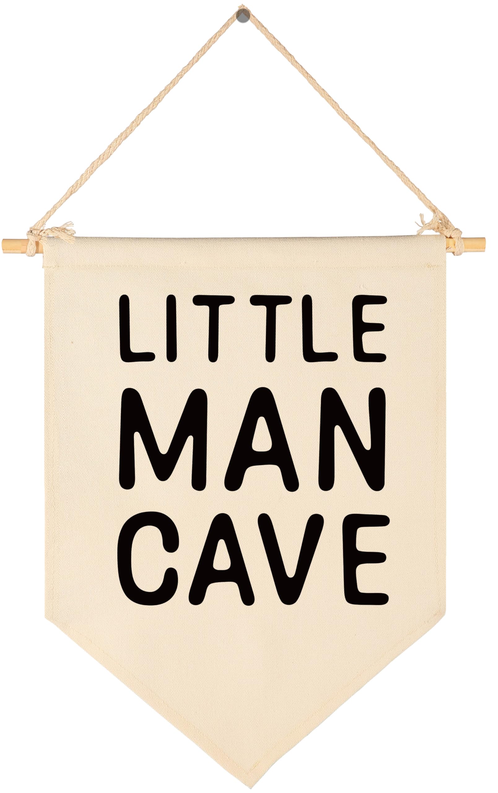 Little Man Cave-Wall Decor Gift for Baby Boys Kids-Canvas Hanging Flag Banner Pennant Wall Decor Gift for Nursery Homeschool Baby Room Playroom Reading Room Bedroom -Baby Gift Shower