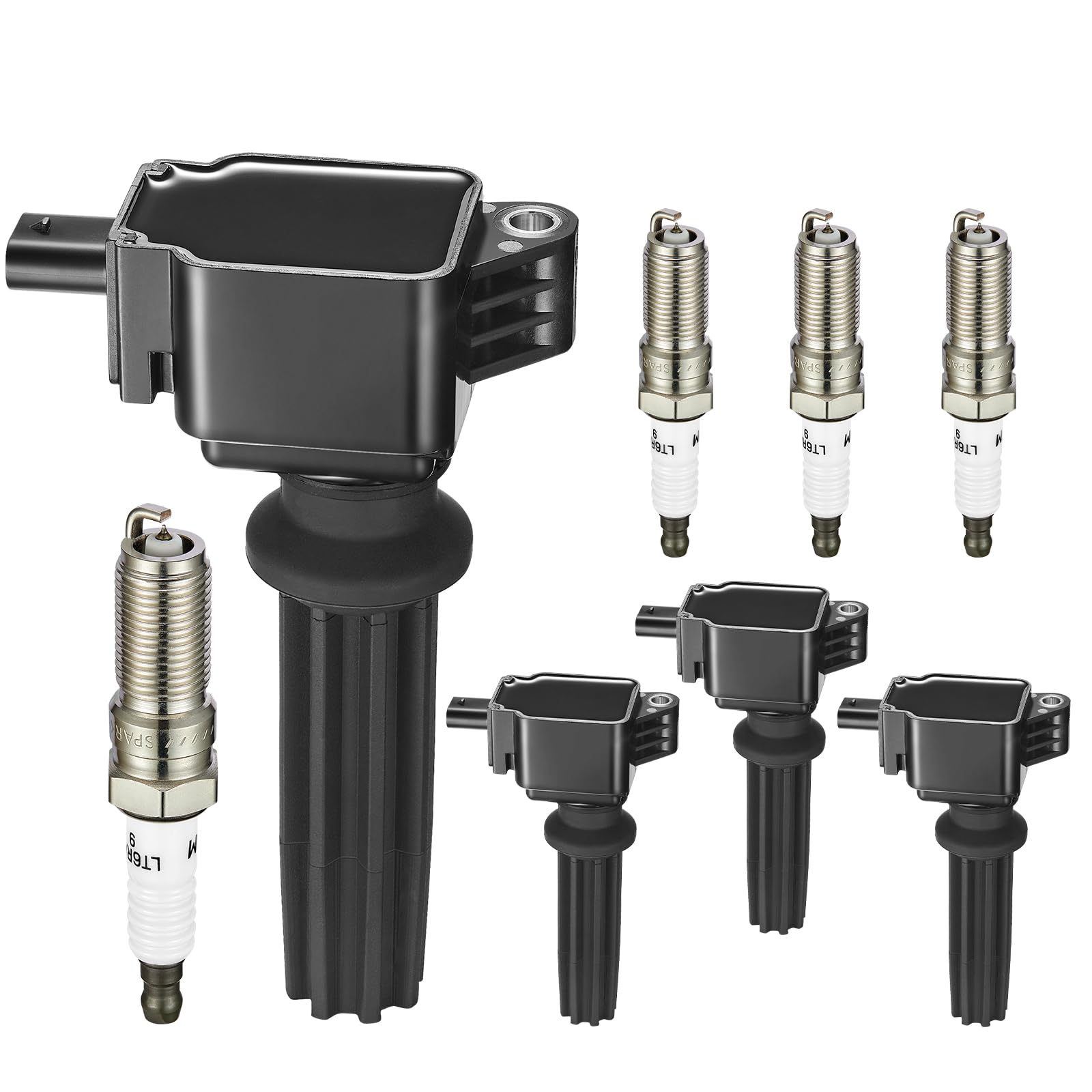 4 UF670 Ignition Coils+ 4 LTR6BHX Spark Plugs for Ford for Lincoln