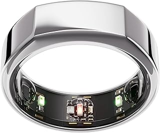 Oura Gen3 Heritage Anneau connecté - Taille 6, Silver | Suivi sommeil, fréquence cardiaque et activité - Max. 7 jours d'autonomie - Compatible iOS/Android - Baguier Oura pour trouver votre taille