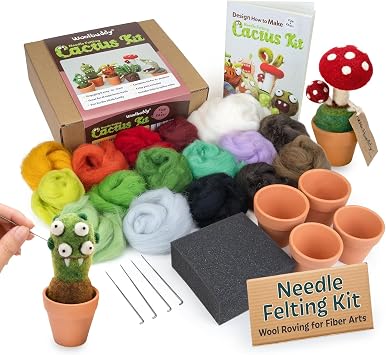 Woolbuddy Needle Felting Kit Starter Set Cactus & Succulent for Adults