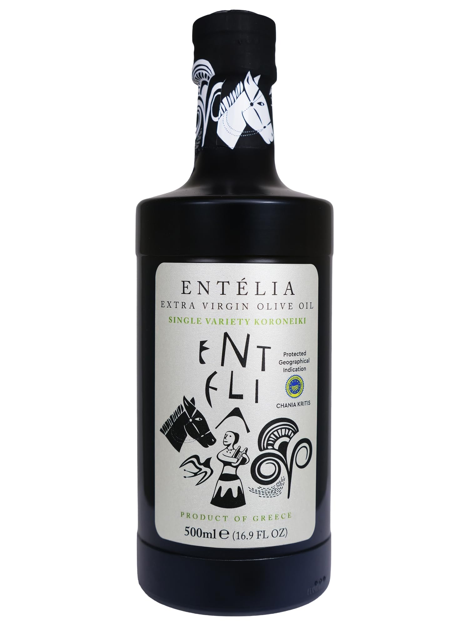 Entelia Extra Virgin Olive Oil from Crete, Greece, 16.9 fl oz (500ml)