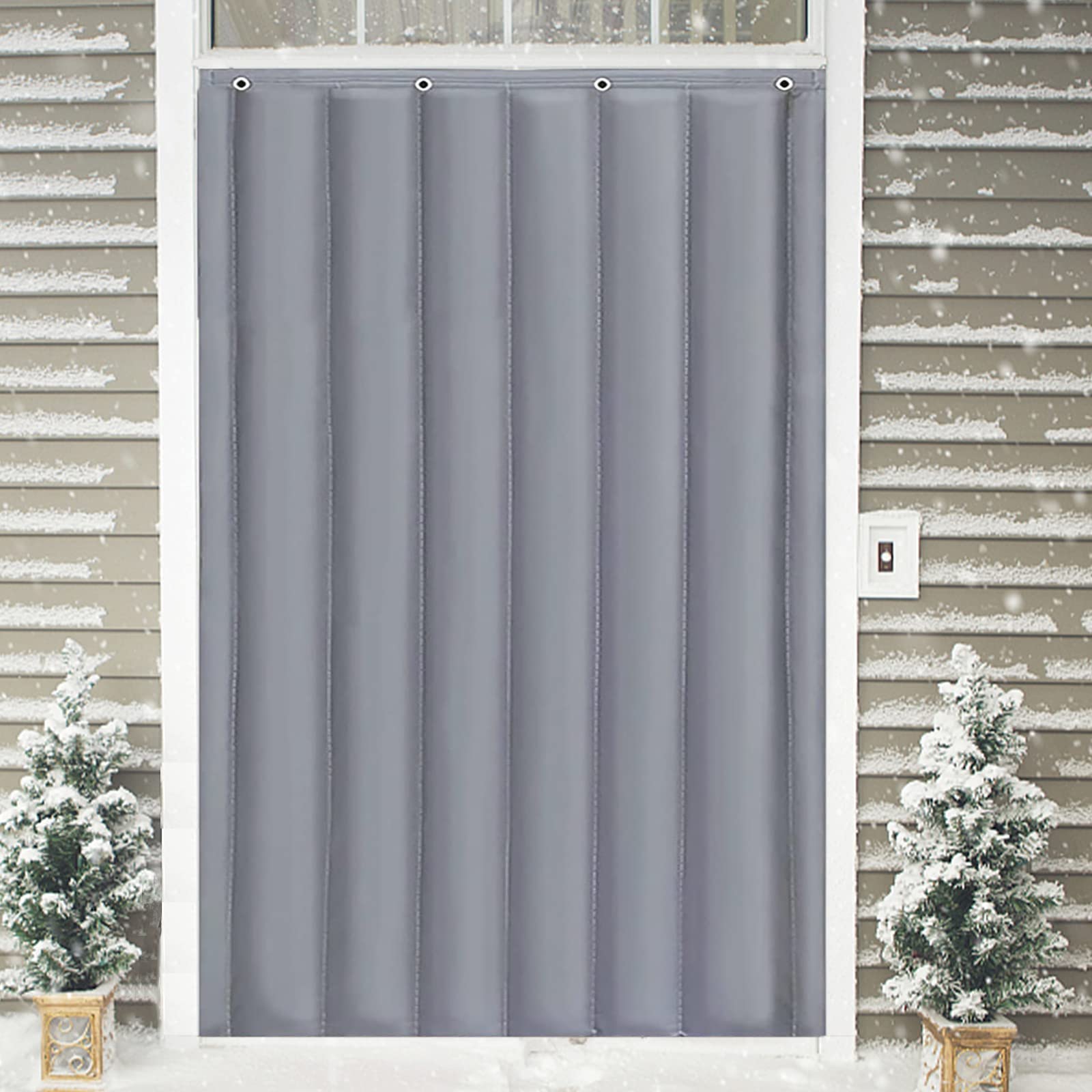 Rideau De Porte Isolant Thermique 90 X 210 Cm, Rideau De Porte Épaississant D'hiver, Isolant Phonique Anti Froid, En Coton Magnétique, Gris | Leroy Merlin