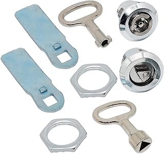 2sets Cam Lock with Triangle Socket Key + Cam Lock Flat and Triangle Lock with Key,Electric Meter Cabinet Locks for Toolboxes,Multifunctional Mailboxes,Power Cabinets,Electrical Boxes