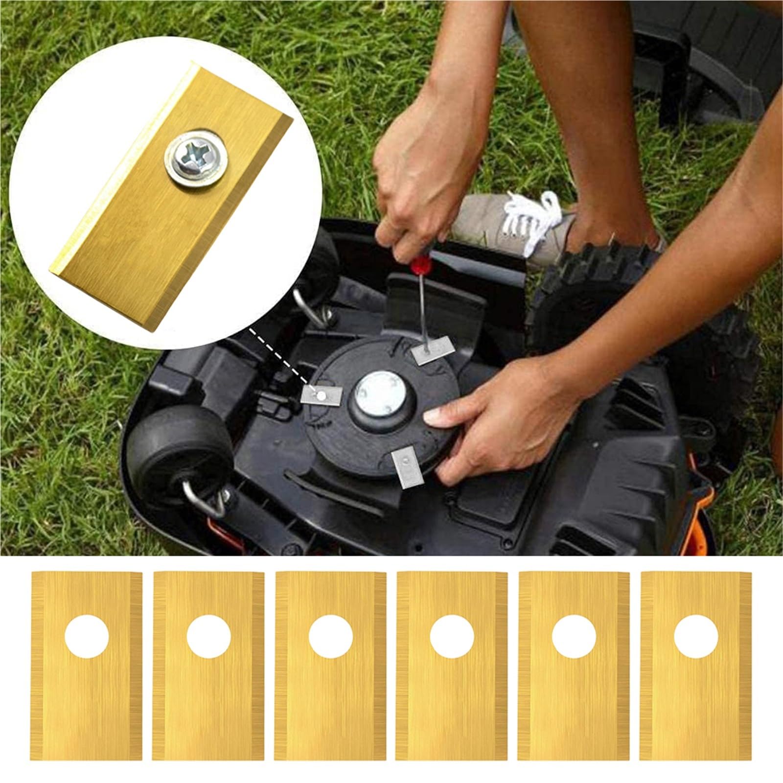 Juego De Cuchillas Corte For Cortacésped Acero Inoxidable Repuesto, 18/36/54 Uds., Robótico Compatible Con Wo&rx* Land&roid*(Gold 54PCS)